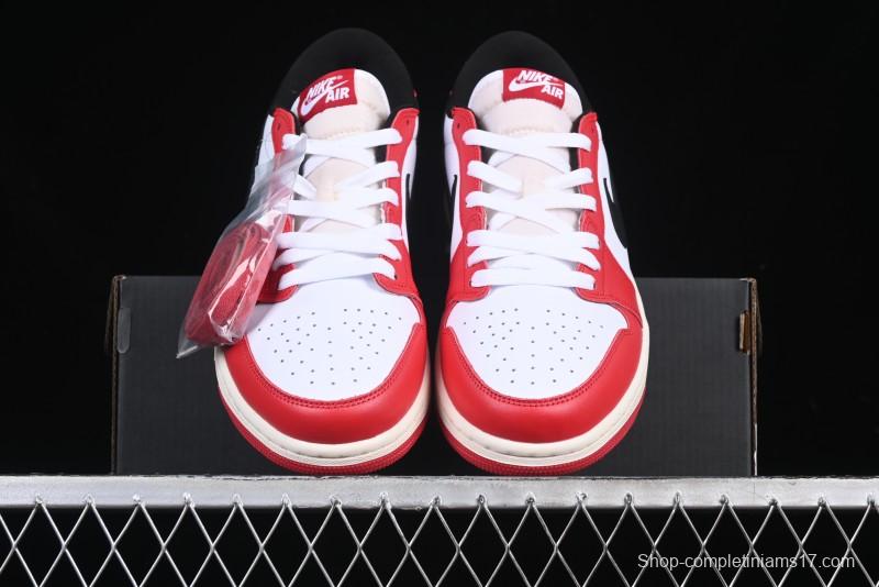 Nike Air Jordan 1 Low AJ1 White Red Black Hook Casual Sneakers - HQ6998-600