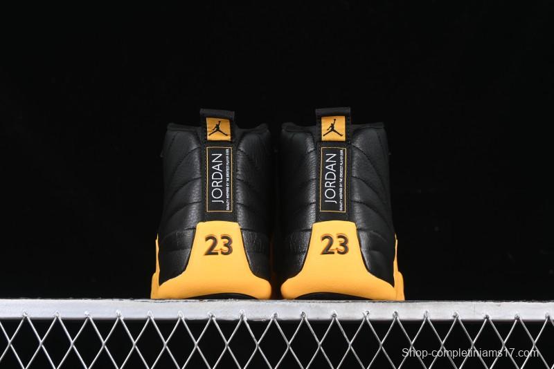 Nike Air Jordan 12 Retro Basketball Shoes in Black and Yellow - 130690-070