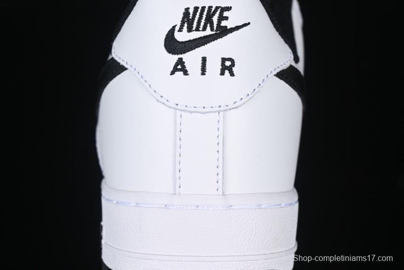 Nike Air Force 1 '07 Low White Black Swoosh Casual Sneakers - 315122-103