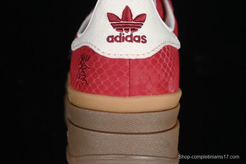 Adidas Originals Gazelle Bold JQ5977 Snake Year Limited Edition Low-Top Sneakers with Anti-Slip and Wear-Resistant Thick Sole