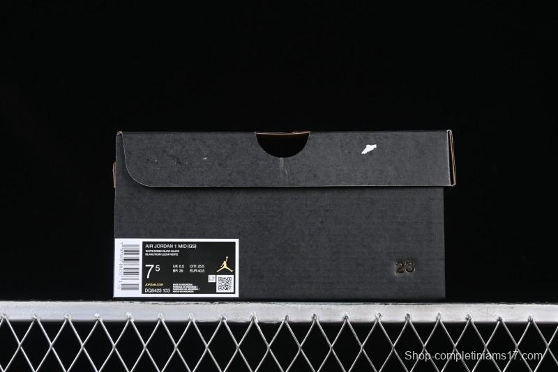 Nike Air Jordan 1 Mid AJ1 Basketball Shoes in Black White Silver - DQ8423-103