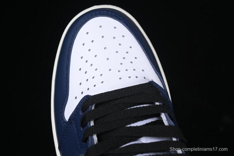 Nike Air Jordan 1 High OG "Midnight Navy" Basketball Shoes with Full Leather Construction - DZ5485-401