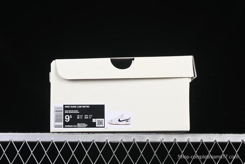 Nike SB Dunk Low UN Collaboration Anniversary Edition Custom Lifestyle Sneakers with Black Swoosh and Gum Sole - DM6868-032
