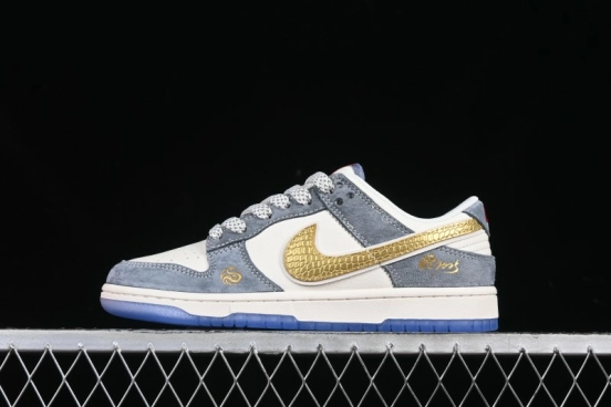 Nike SB Dunk Low Year of the Snake Limited Edition - Gold Snake Anniversary Custom Low-Top Casual Sneakers - XX3168-116