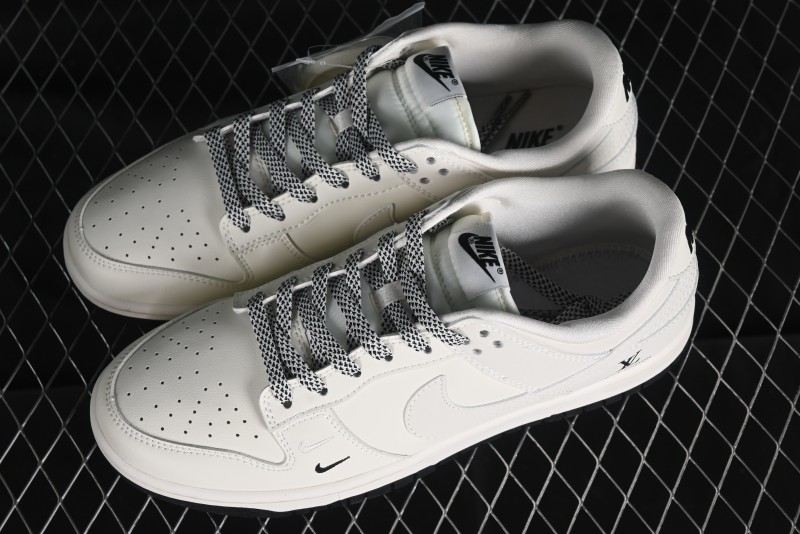 Nike SB Dunk Low LV Collaboration - Double Swoosh Beige Black Anniversary High-End Custom Low-Top Casual Sneakers - XX2025-307