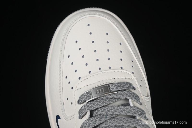 Nike Air Force 1 '07 Low The North Face Collaboration Grey Blue Double Swoosh Casual Sneakers - XS1958-520