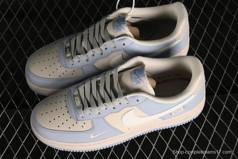 Nike Air Force 1 '07 Low Casual Sneakers in Ancient Blue with Full-Length Honeycomb Air Cushion - DB3301-199