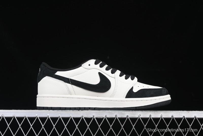 Nike Travis Scott x Fragment Design x Air Jordan 1 Low OG SP AJ1 Off-White Collaboration Casual Sneakers - DM7866-065