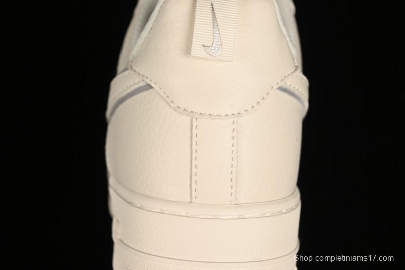 Nike Air Force 1 '07 Low Classic Grey Silver Swoosh Starry Sneakers - MJ0319-023