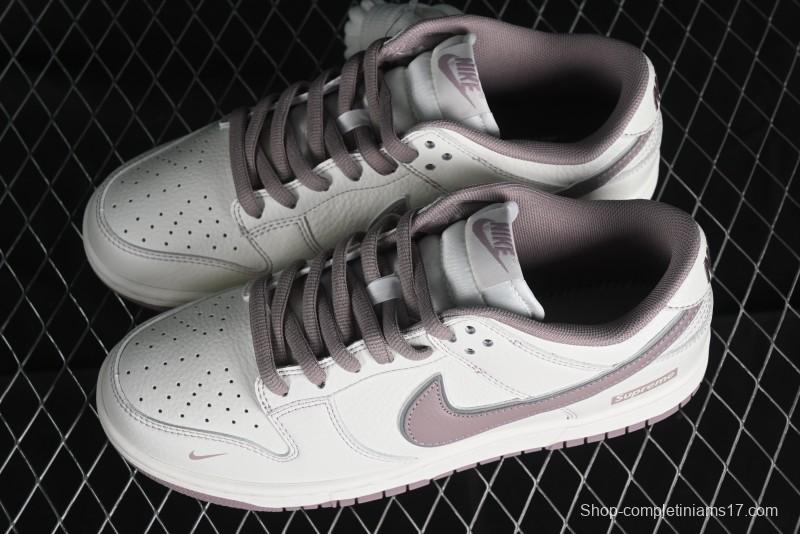 Nike Supreme SB Dunk Low Custom High-End Casual Skateboarding Shoes with Light Pink Colorway - RM2308-331