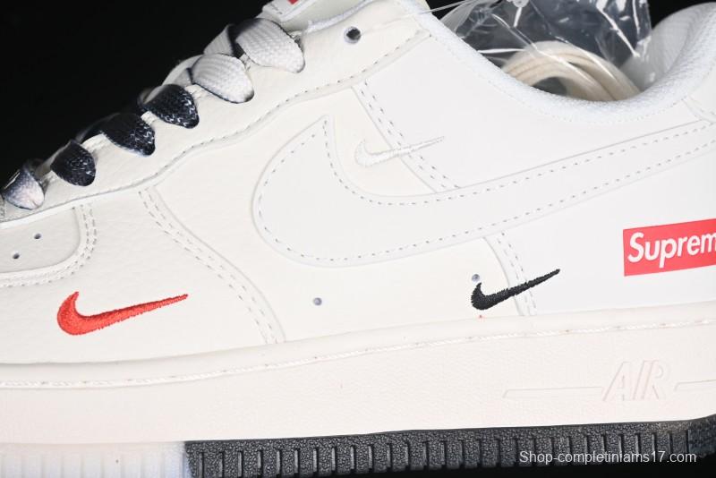 Nike Air Force 1 '07 Low Supreme Collaboration Casual Sneakers with Dual-Color Sole - XZ6188-017