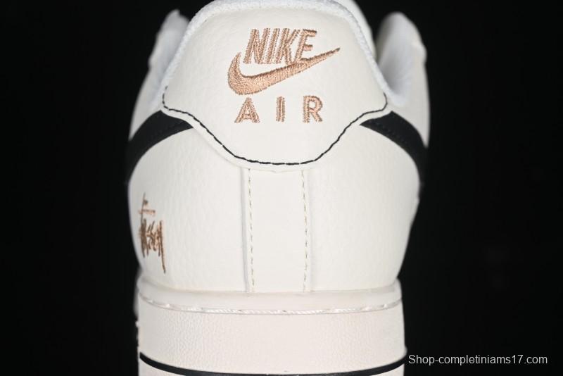 Nike Air Force 1 '07 Low Stussy Collaboration Rose Gold Embroidery Low-Top Casual Sneakers - XZ6188-720