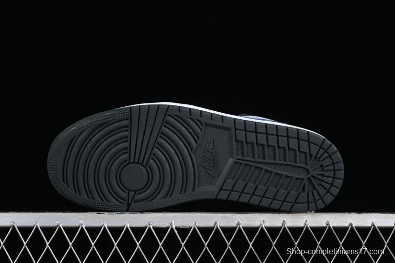 Nike Air Jordan 1 Low AJ1 Black Grey Blue Hook Basketball Shoes - DC0774-040