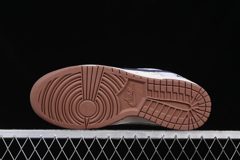 Nike SB Dunk Low Stussy Collaboration Blue Swoosh Gum Sole Anniversary Custom Low-Top Casual Sneakers - XS1086-012
