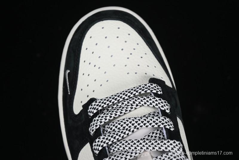 Nike SB Dunk Low Stussy Collaboration Zebra Black White Swoosh Anniversary Custom Low-Top Casual Skate Shoes - DJ2024-060