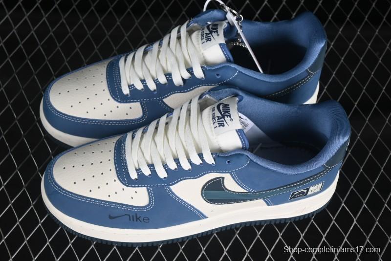 Nike Air Force 1 '07 Low Collaboration White Blue Ghost Face Casual Sneakers with Strap - KK1988-068