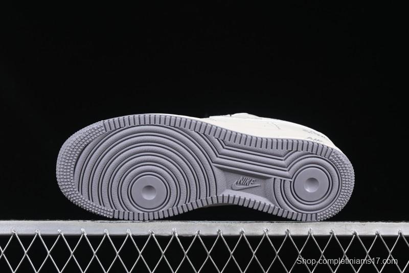 Nike Air Force 1 '07 Low Stussy Collaboration Grey Swoosh Casual Sneakers - HH7518-041