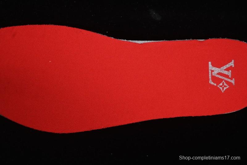 Louis Vuitton Footprint Soccer Low-Top Lifestyle Sneakers Round Toe Lace-Up Casual Shoes Red - AJF6