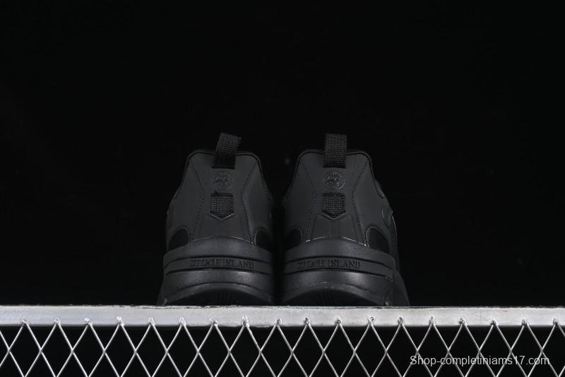 Stone Island Grime Panelled Low-Top Lifestyle Sneakers in Dark Brown - 79FWS0303