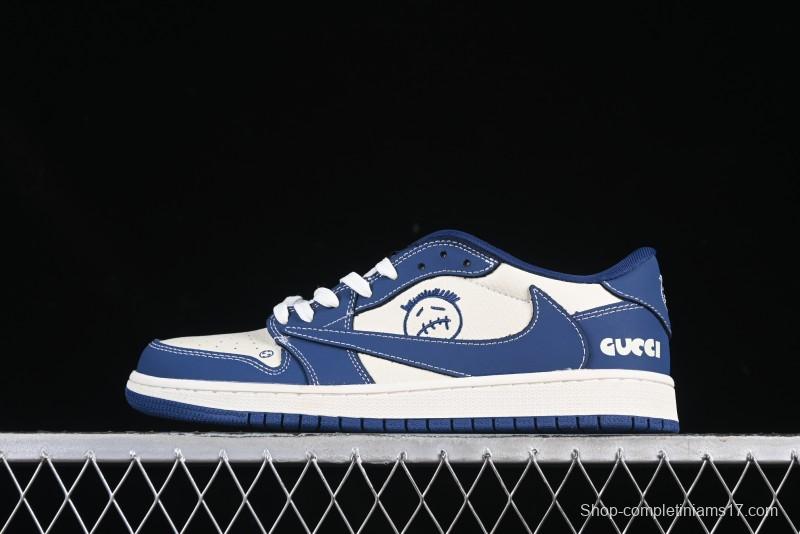 Nike Travis Scott x Fragment Design x Air Jordan 1 Low OG SP Retro Sneakers with Cactus Jack and Fragment Branding - XS2024-016