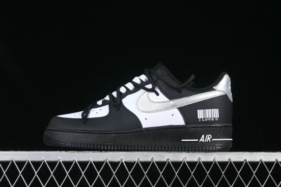 Nike Air Force 1'07 Low Silver Wing Panda Casual Sneakers with Strap - ZH0316-064