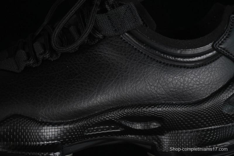 Men's All-Black Premium Leather Sneakers – Sleek & Versatile Design