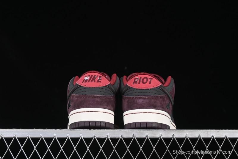 Nike SB Dunk Low "Dark Burgundy & Black" - Premium Suede Skate Shoes