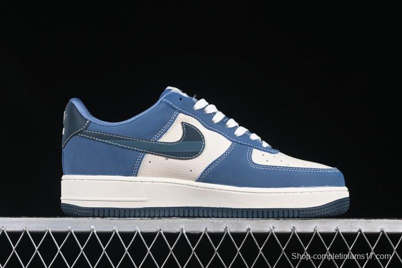 Nike Air Force 1 '07 Low Collaboration White Blue Ghost Face Casual Sneakers with Strap - KK1988-068