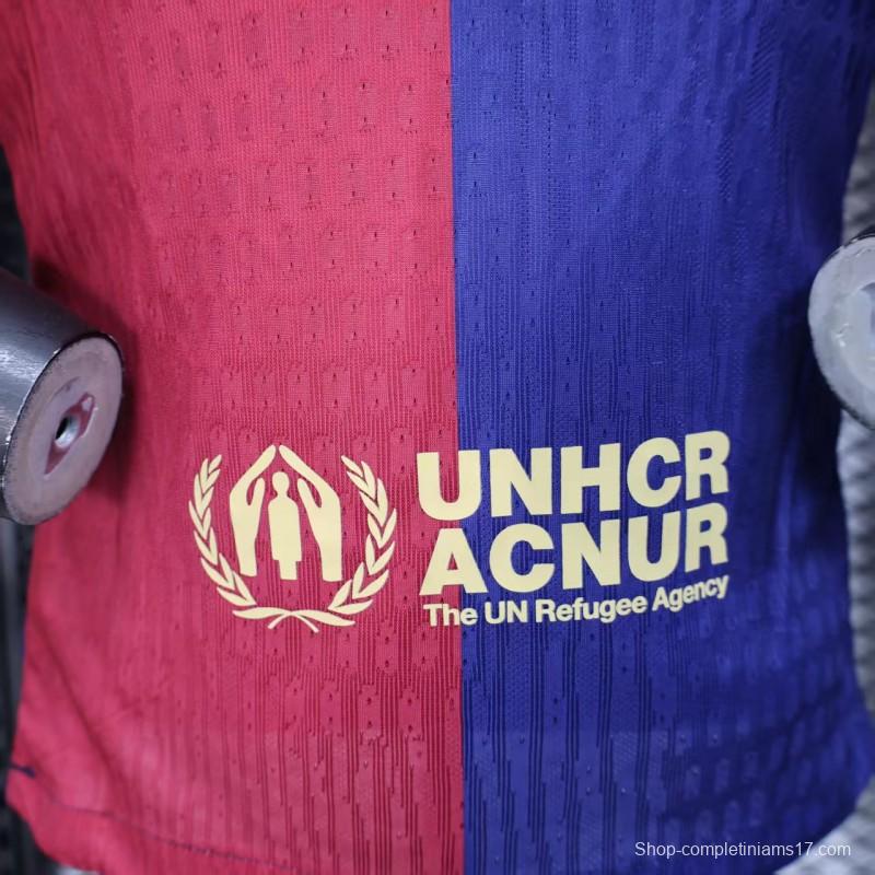 Player Version 25/26 FC Barcelona Home  with Pink "T.S. 1989" Jersey