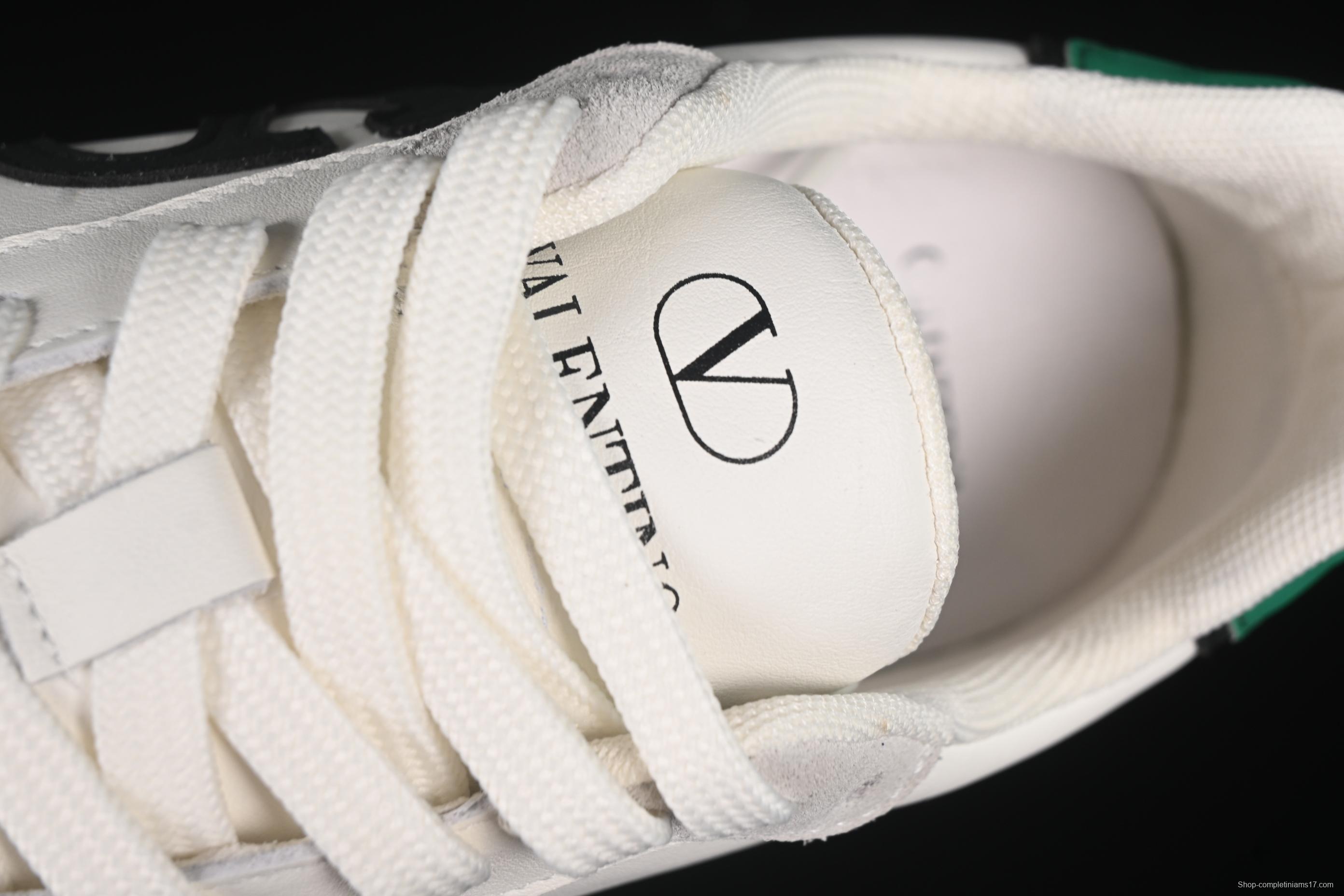 Valentino Punk Style Stitch Pattern Soft Lambskin Comfortable Lace-Up Low-Top Casual Running Shoes - MBH8