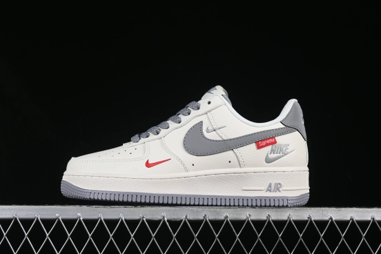 Nike Air Force 1 '07 Low Supreme Collaboration Casual Sneakers with Red Swoosh - HH7518-039
