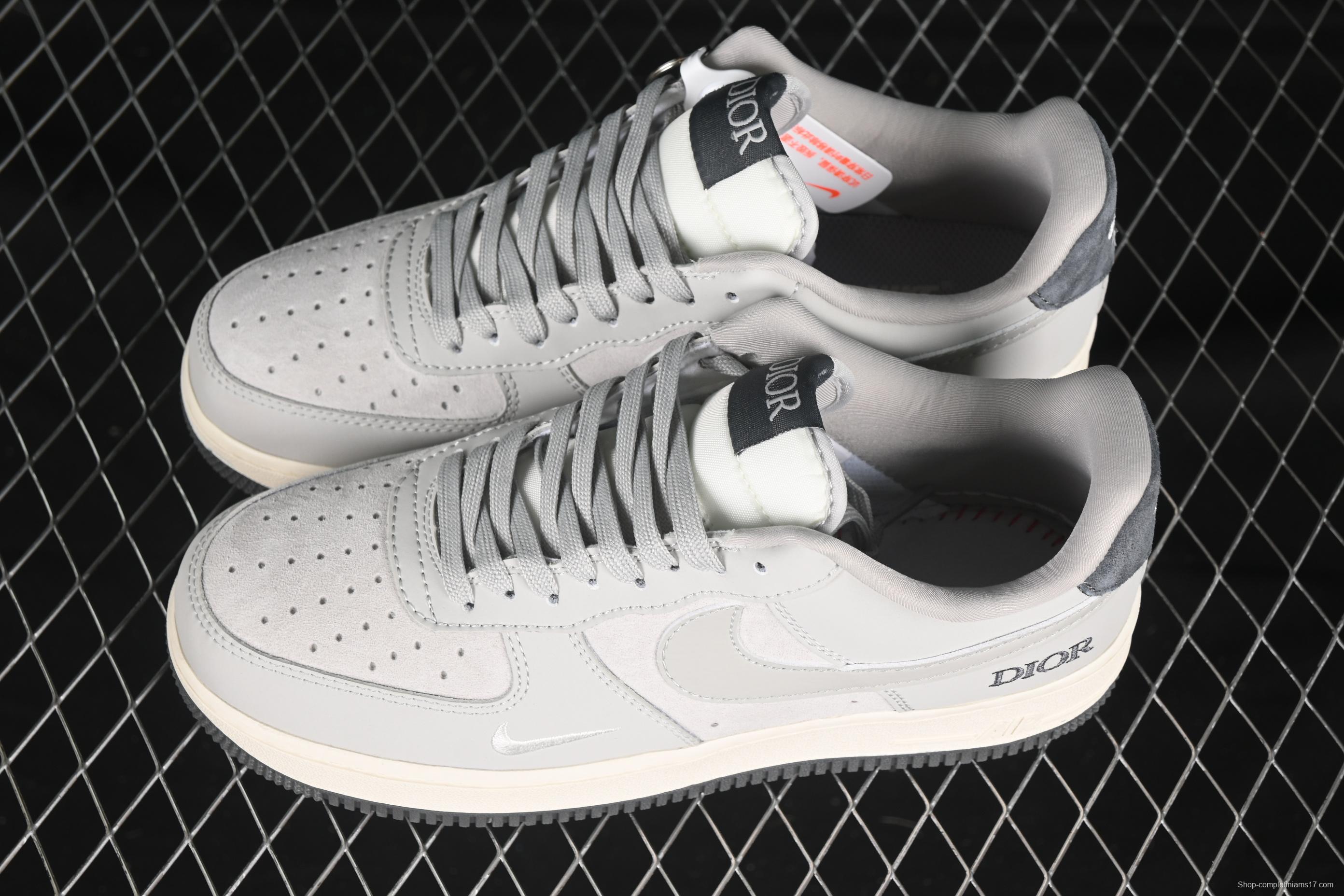 Nike Air Force 1 '07 Low Dior Collaboration Classic Gray Low-Top Casual Sneakers - DF0188-041
