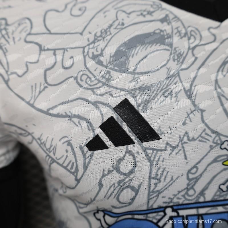 Player Version 2025 Japan White with One Piece Gear 5 Design Jersey