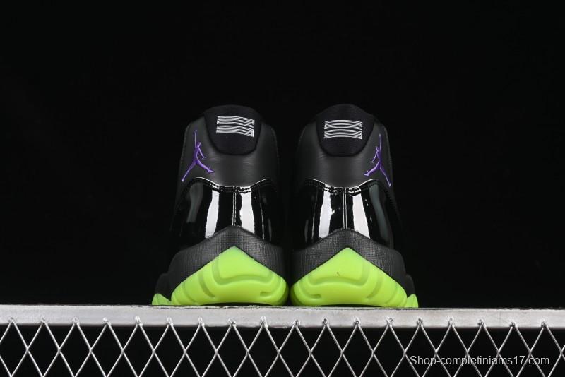Nike Air Jordan 11 Retro CT8012-003 Basketball Shoes in Black & Guacamole Green
