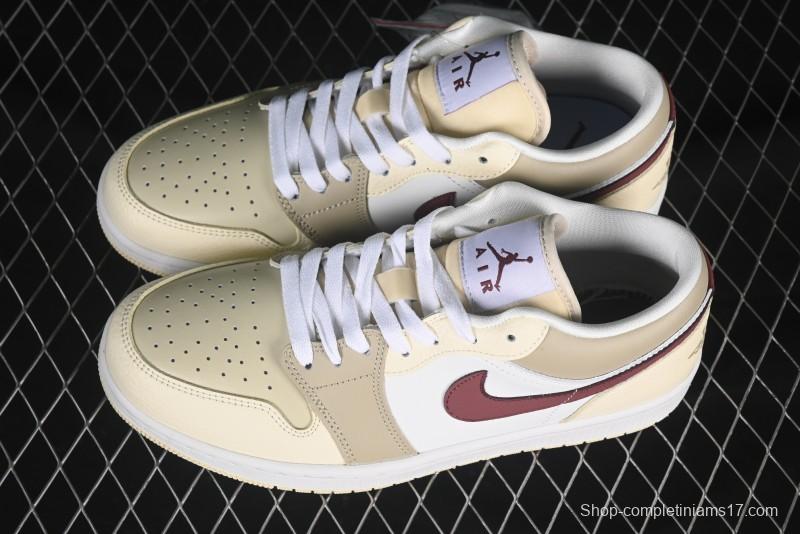 Nike Air Jordan 1 Low AJ1 Cream White Low-Top Casual Sneakers - HV6530-100