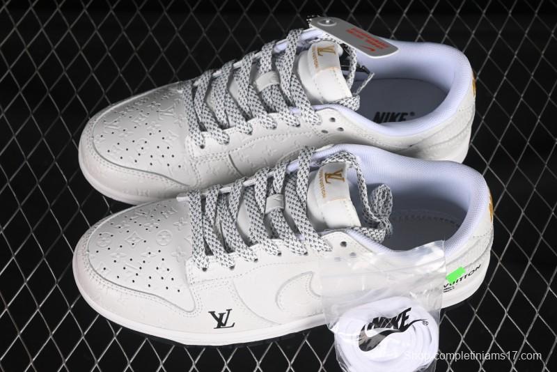 Nike SB Dunk Low LV Collaboration Black White Dark Print Anniversary High-End Custom Low-Top Casual Skate Shoes - XX3168-145