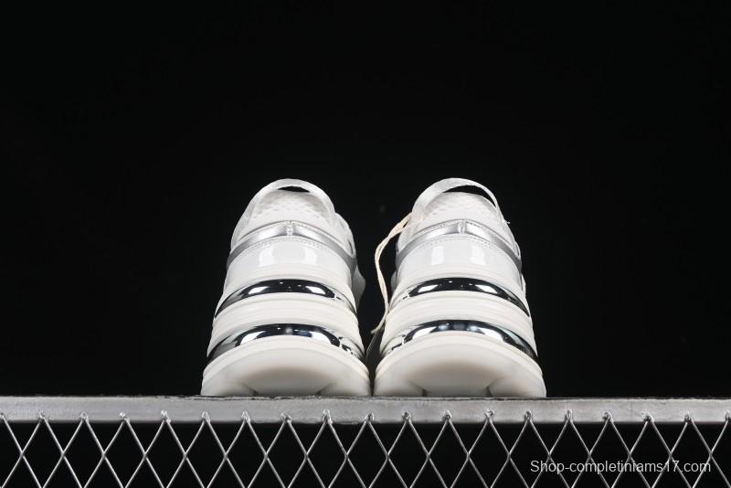 GG-CC Chunky Low Casual Fashion Sneakers with Thick Sole and Height Increasing Design - 2607 White