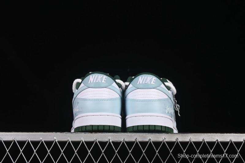 Nike Dunk Low Deconstructed Snake Emblem White Blue Low-Top Casual Sneakers - DD1391-101