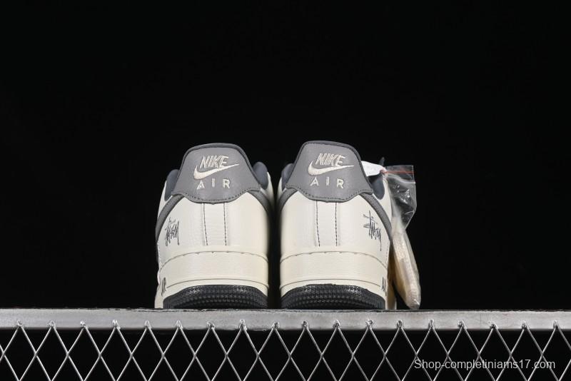 Nike Air Force 1'07 Low Stussy Collaboration Woven Fabric Low-Top Casual Sneakers - BZ6808-101