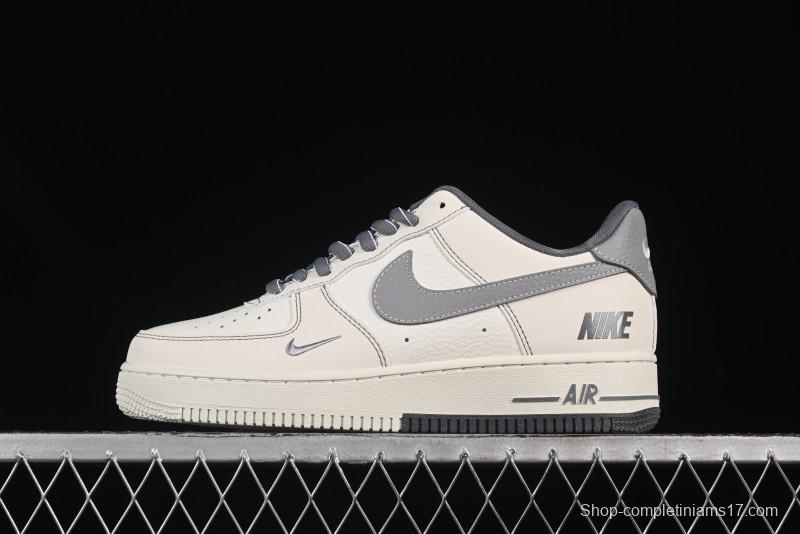 Nike Air Force 1 '07 Low Casual Sneakers in Cream Grey with Full-Length Air Cushion - SC9207-534