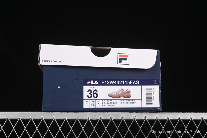 Fila Heritage Fluid Cat Paw 5.0 Retro Dad Shoes with Lace-Up Design - F12W442115FAS