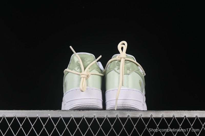 Nike Air Force 1'07 Low "Green Love" 520 Limited Edition Casual Sneakers with Small Green Heart Design - DH2920-111