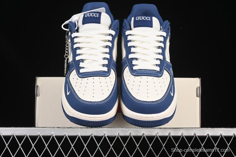 Nike Air Force 1'07 Low Gucci Collaboration Navy Blue Casual Sneakers - KK1988-085