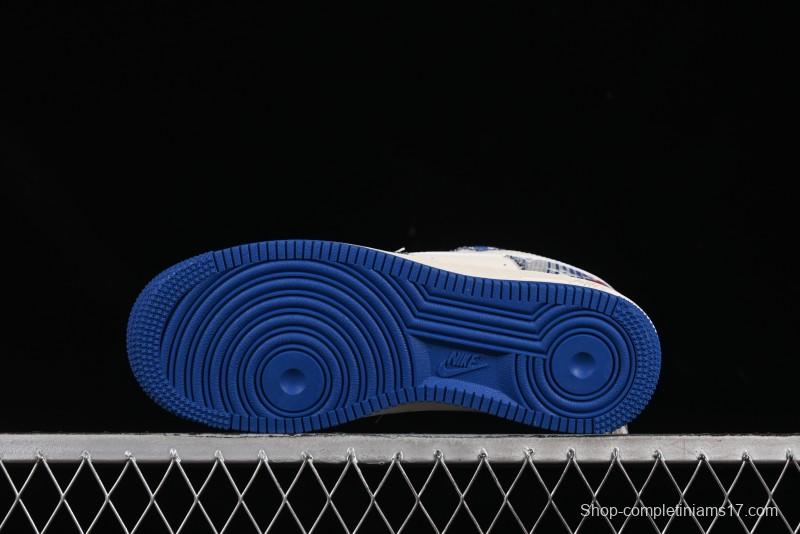 Nike Air Force 1 '07 Low Stussy Collaboration Gradient Denim Casual Sneakers - XS1958-586