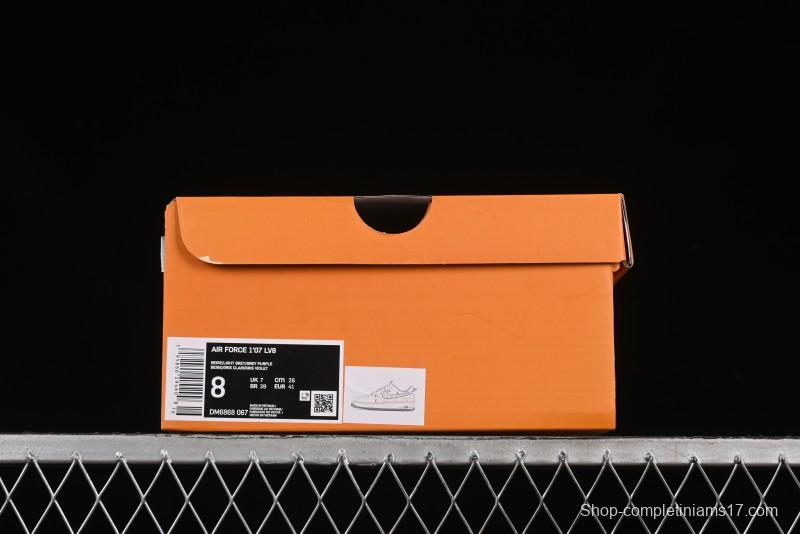 Nike Air Force 1 '07 Low LV Collaboration Grey Swoosh Drawstring Casual Sneakers - DM6868-067