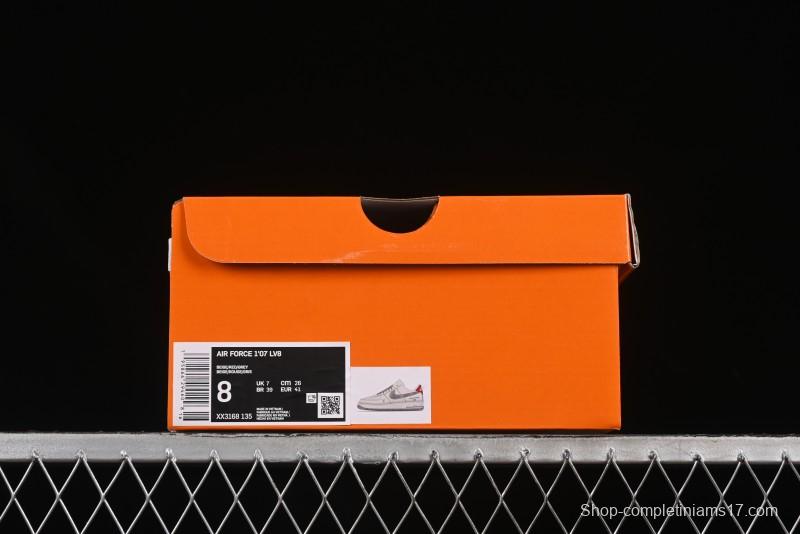 Nike Air Force 1 '07 Low LV Collaboration Grey Denim Swoosh Casual Sneakers - XX3168-135