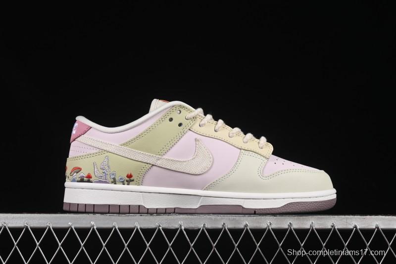 Nike Dunk Low Mushroom Floral-Themed Low-Top Casual Skate Shoes - IB8876-661