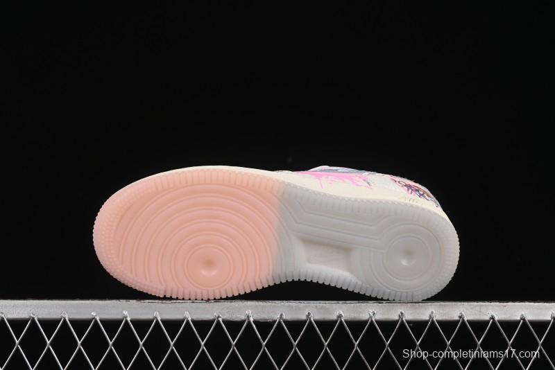 Nike Air Force 1'07 Low Pink and Blue Love Limited Edition Casual Sneakers - CW1574-058