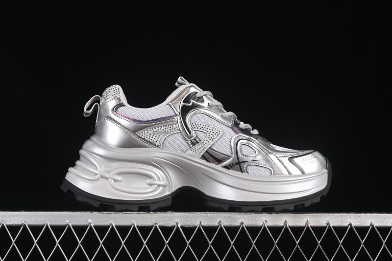 GG-CC 25ss New Platform Chunky Sneakers with 7CM Height Increase and Irregular Design - 668-2 Black