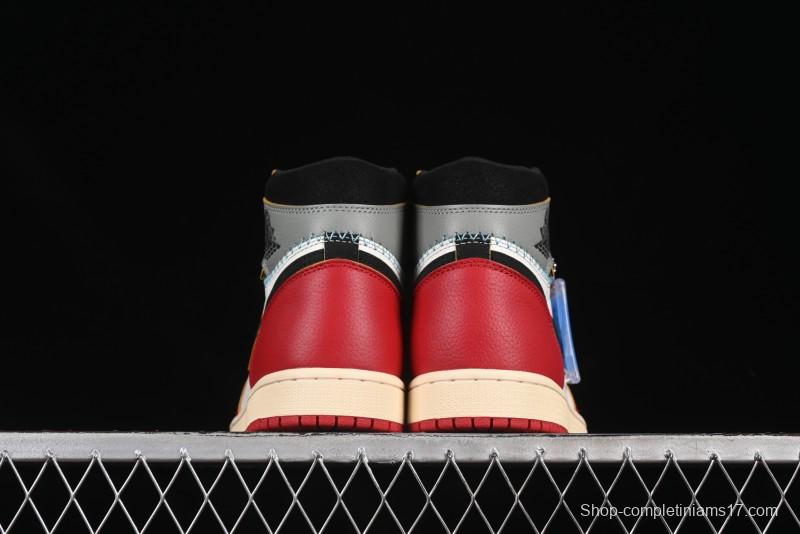 Nike Union x Air Jordan 1 Retro High Basketball Shoes Shadow Chicago - HV8563-600